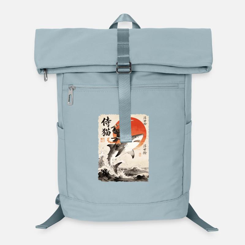 Samurai Katze, Japanischer Krieger & Kämpfer, Hai Laptop-Rucksack 