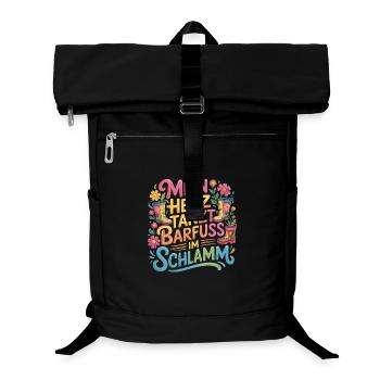  Mein Herz Tanzt Barfuss Im Schlamm Gummistiefel - Laptop-Rucksack  - Schwarz - Vorne