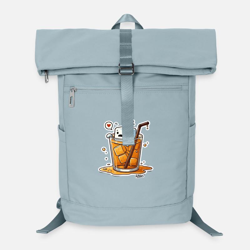 Dessins animés avec des glaçons avec le cœur dans une boisson Sac à dos ordinateur