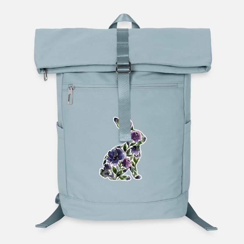 Hase Silhouette Blumen Laptop-Rucksack 