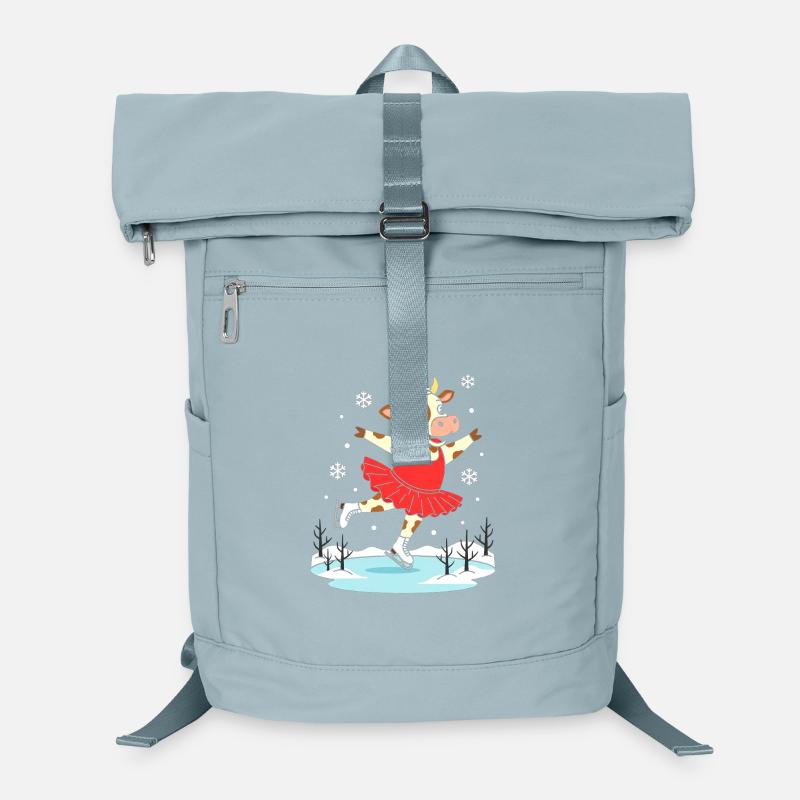 Kuh im Eiskunstlauf im Winter Laptop-Rucksack 