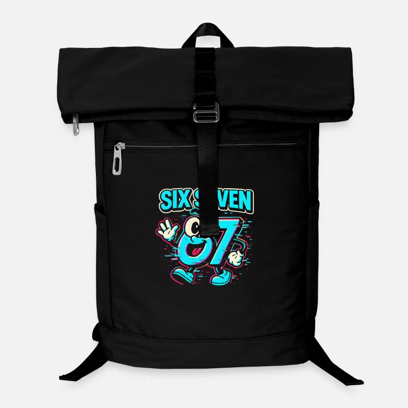 Six Seven 67 Meme Glitch Mascot Italian Brainrot Laptop-Rucksack 