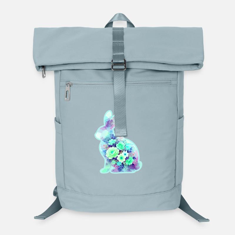 Bunny Watercolor Flowers Easter Laptop Backpack