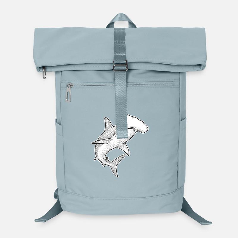Hammerhead Shark Dot Illustration Laptop Backpack