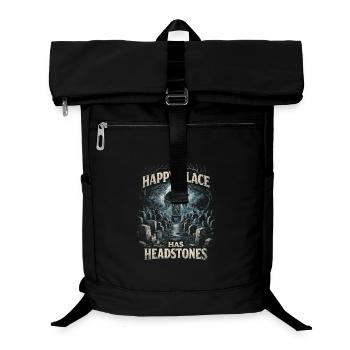 Friedhof Goth Humor My Happy Place Has Headstones - Laptop-Rucksack  - Schwarz - Vorne
