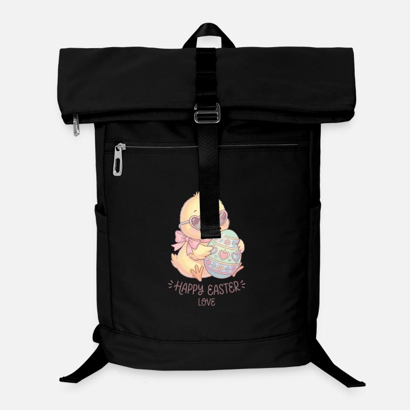 Pastel Chicken with Heart Glasses Easter Eggs Laptop Backpack