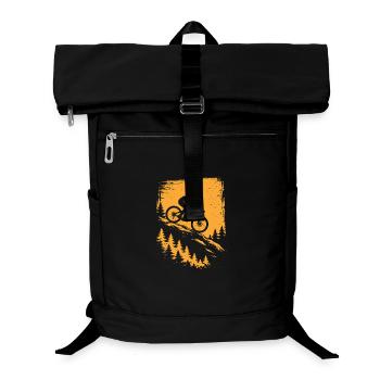 Mountainbike Downhill – Trail Biker Design - Laptop-Rucksack  - Schwarz - Vorne