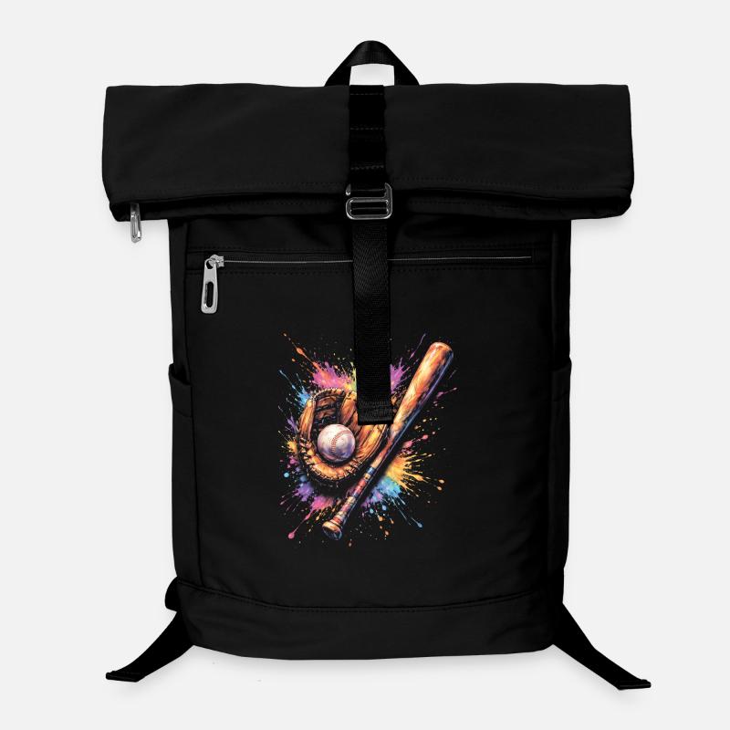 Ball and Bat Glove Splash Art Laptop Backpack