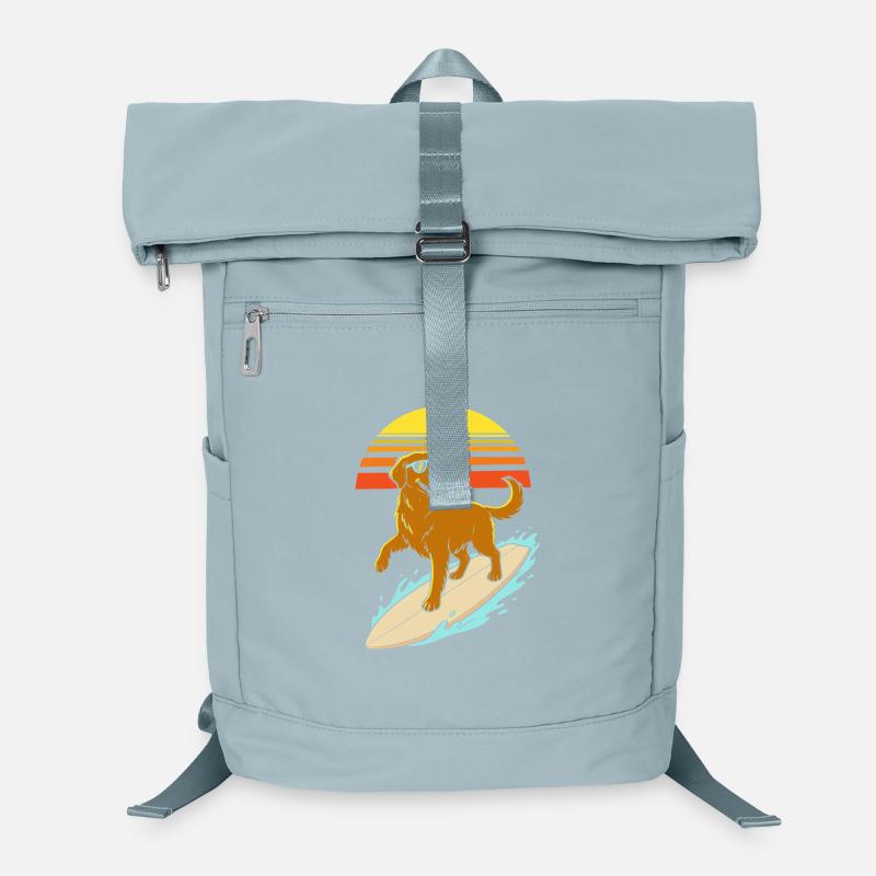Surferhund mit Brille – Retro-Strandstil Laptop-Rucksack 