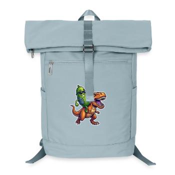 Saure Gurke reitet auf Dinosaurier - Laptop-Rucksack  - Eisblau - Vorne