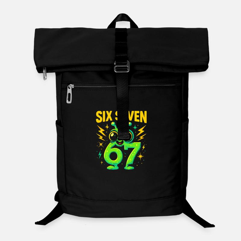 Six Seven 67 Italian Brainrot Alien Humor Funny Laptop Backpack
