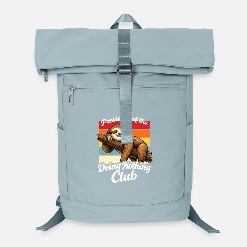 Sloth President Doing Nothing Club Shirt Funny Laptop Backpack