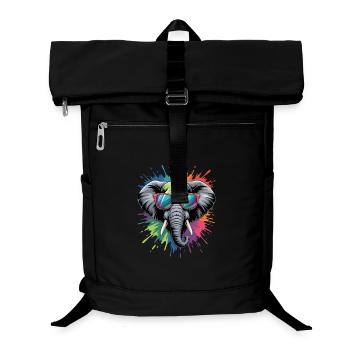 Colorful Elephant Watercolor Splash - Laptop Backpack - black - Front