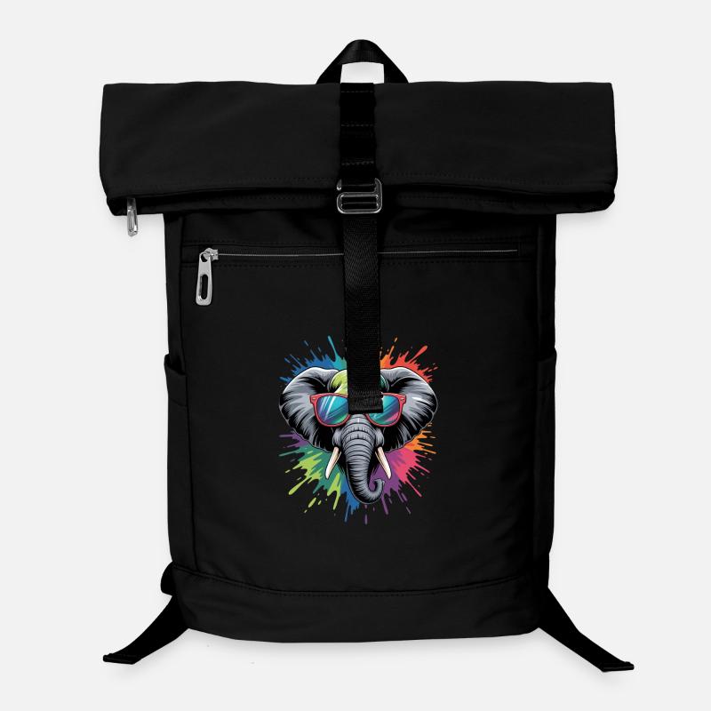Bunter Elefant Wasserfarben Spritzer Laptop-Rucksack 
