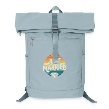 Just Married Retro Regenbogen - Laptop-Rucksack  - Eisblau - Vorne