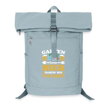 Garten und Bier Darum bin ich hier - Laptop-Rucksack  - Eisblau - Vorne
