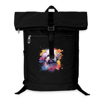 Maltese Dog Splash Art Colorful - Laptop Backpack - black - Front