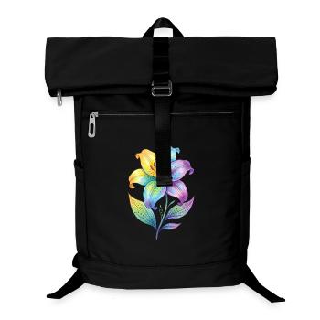 Regenbogen Lilie Aquarell - Laptop-Rucksack  - Schwarz - Vorne