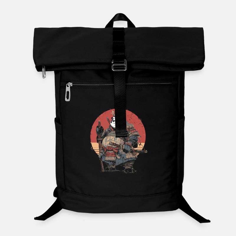 Panda samouraï en armure solide Sac à dos ordinateur