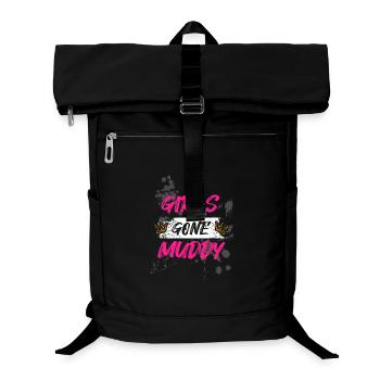 Girls gone muddy Schlammlauf Mud Run Muddy Race - Laptop-Rucksack  - Schwarz - Vorne