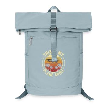 Retro Flugzeug Shirt mit Palmen - Laptop-Rucksack  - Eisblau - Vorne