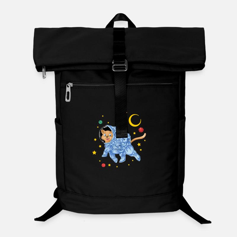 Space Cat Astronaut Floating in Galaxy Stars Laptop Backpack