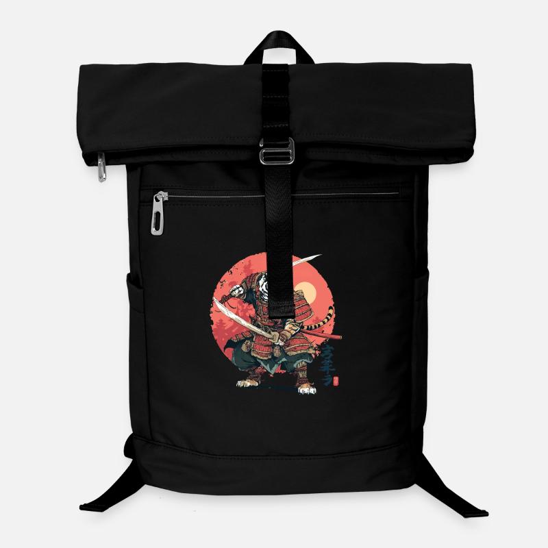 Tiger Samurai in Crimson Armor Laptop Backpack
