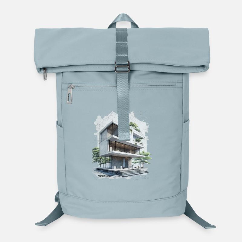 Fancy Geometry Modern House Laptop Backpack