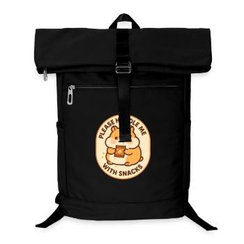 Mit Snacks behandeln | Hamster Humor - Laptop-Rucksack  - Schwarz - Vorne