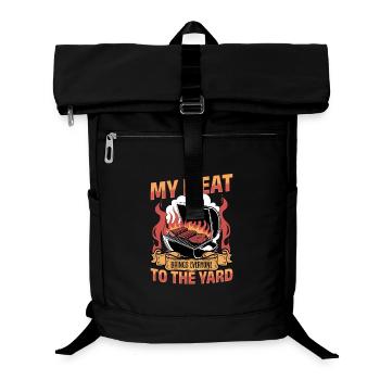 BBQ Grilling Meat Smoking Barbecue - Laptop Backpack - black - Front