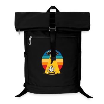 Rainbow UFO Entführung Cartoon 6 7 Meme - Laptop-Rucksack  - Schwarz - Vorne