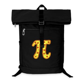 Emblème Pizza Pi, symbole Pepperoni - Sac à dos ordinateur - noir - Devant