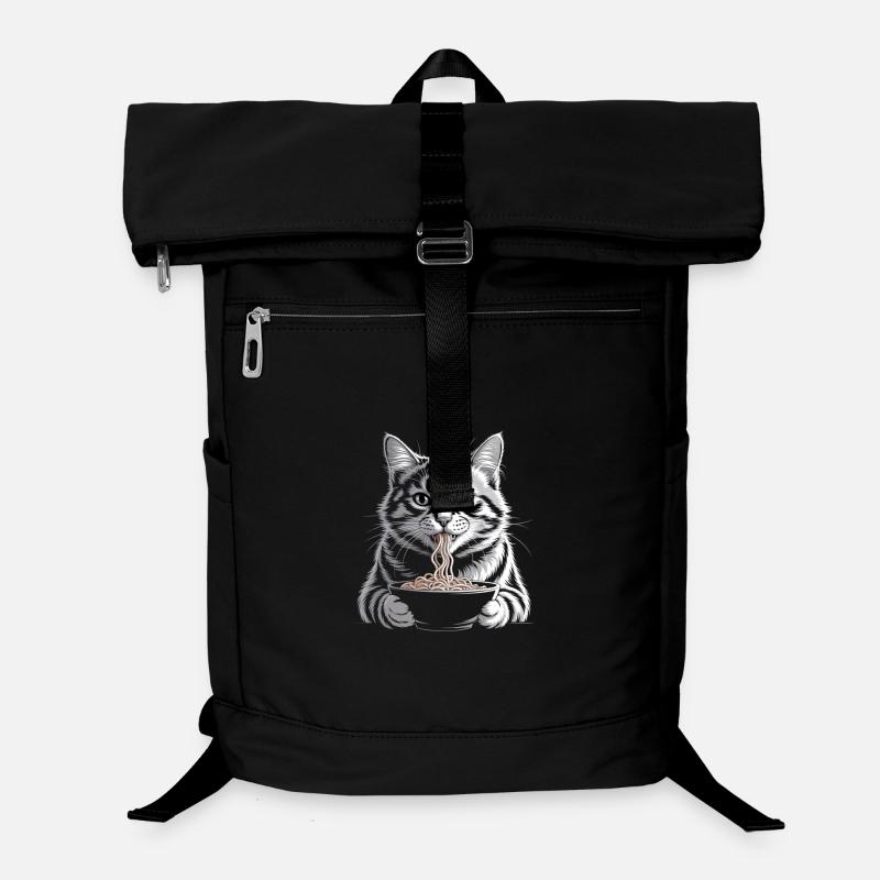 Le chat mange des ramen Sac à dos ordinateur