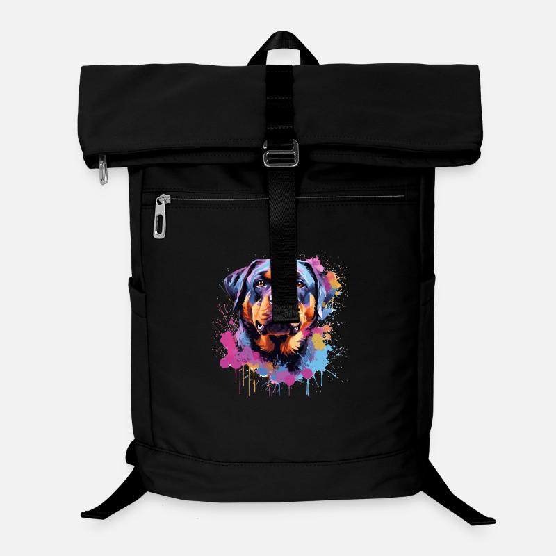 Rottweiler Colorful Splash Art Dog Laptop Backpack
