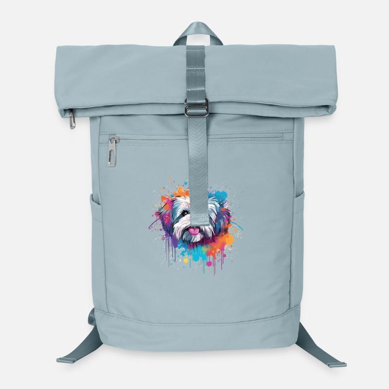 Shih Tzu Dog Splash Art Bunt Laptop-Rucksack 