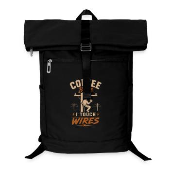 Kaffee Bevor Ich Kabel Anfasse - Laptop-Rucksack  - Schwarz - Vorne
