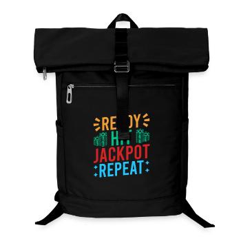 Gambling Fan Ready Hit Jackpot Repeat Casino - Laptop-Rucksack  - Schwarz - Vorne