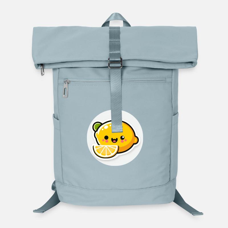 Mignon citron jaune rieur dans le style comique Sac à dos ordinateur