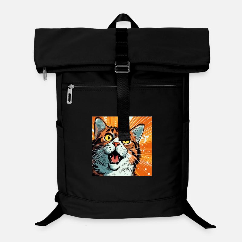 Expressive cat illustration in pop art style Laptop Backpack