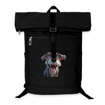 Petit de dessin animé excité - Sac à dos ordinateur - noir - Devant