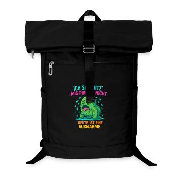 Funny cactus design – "I sweat on principle - Laptop Backpack - black - Front