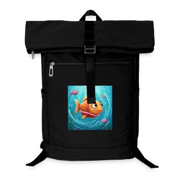 Playful goldfish in colorful water - Laptop Backpack - black - Front