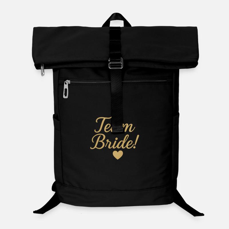 Team Bride Gold Script Design. Wedding Laptop Backpack