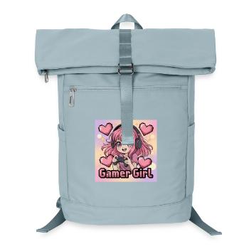 Pixel Art Gamer Mädchen Illustration - Laptop-Rucksack  - Eisblau - Vorne