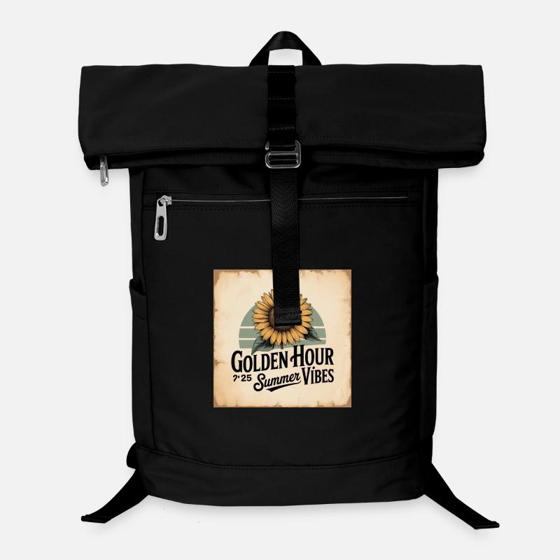 Von Sonnenblumen-Sommervibes inspiriertes Design Laptop-Rucksack 