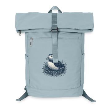 Detailed Puffin Nest Illustration - Laptop Backpack - ice blue - Front