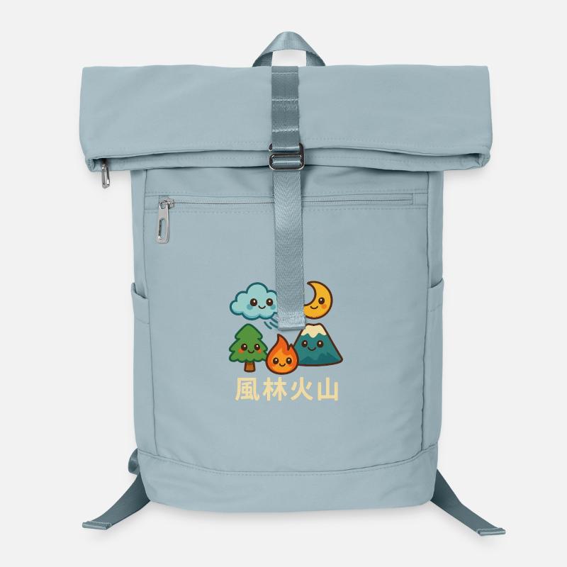 Wind Wald Feuer Berg Kawaii Landschaft Laptop-Rucksack 