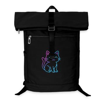 Neon-Gradient-Katzenfreund - Laptop-Rucksack  - Schwarz - Vorne