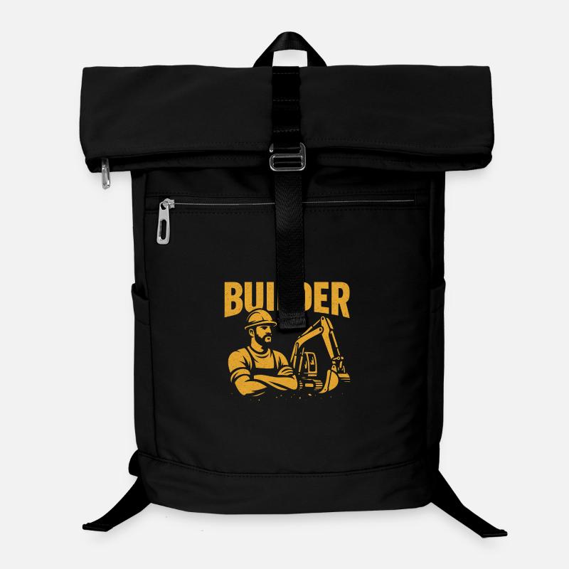 Bauarbeiter Kraftgelb auf Schwarz Laptop-Rucksack 