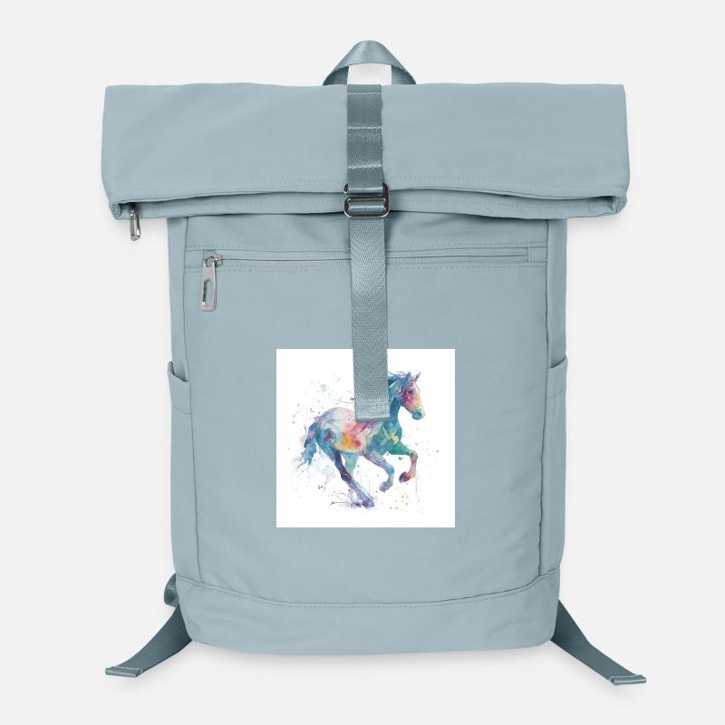 Rainbow Gallop Watercolor Horse Laptop Backpack